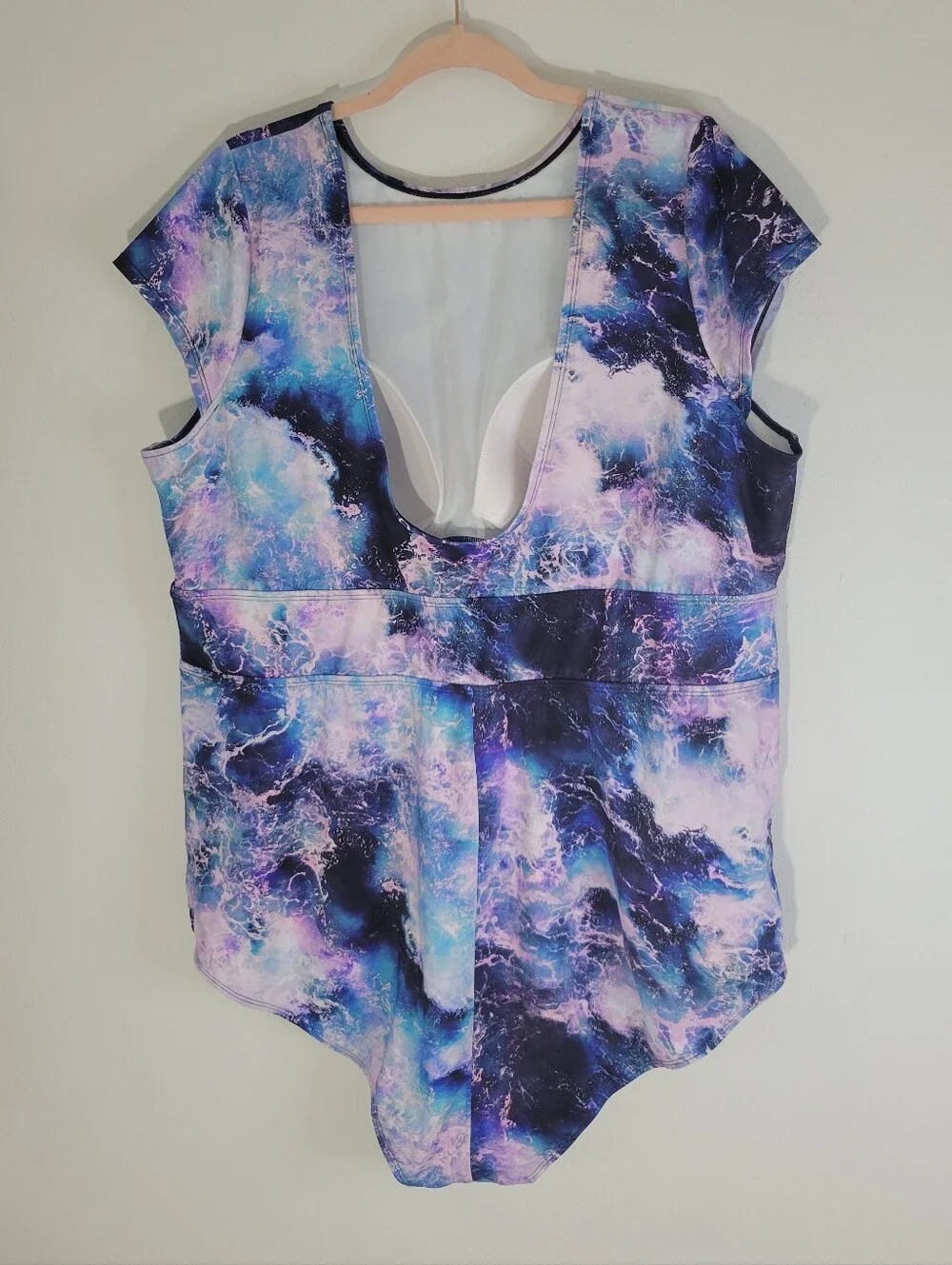 Torrid Size 4 Girls' Purple Blue Marble One-Piece Swimsuit